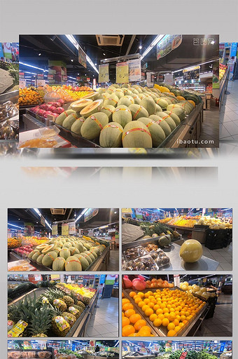 vlog素材超市果品蔬菜柜台展台图片