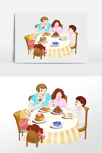 本素材所属分类为聚餐一家人广告设计 ,主要用途为手绘卡通,尺寸为