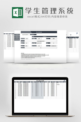 学校学生信息管理系统Excel模板图片