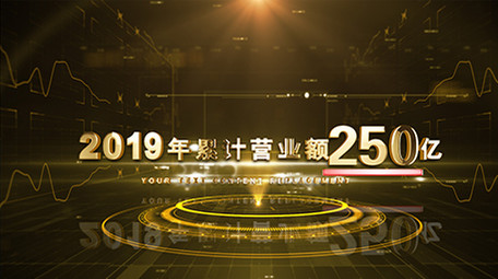 大气金色年终企业数据统计AE模板