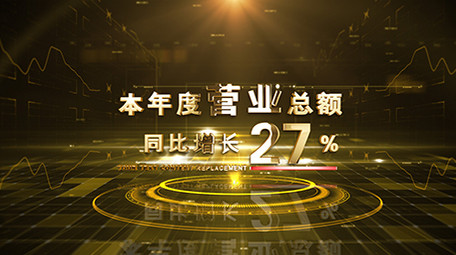 大气金色年终企业数据统计AE模板