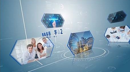 蓝色简洁科技图文展示片头AE模板