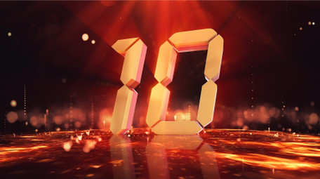 E3D震撼金色10秒倒计时爆炸AE模板