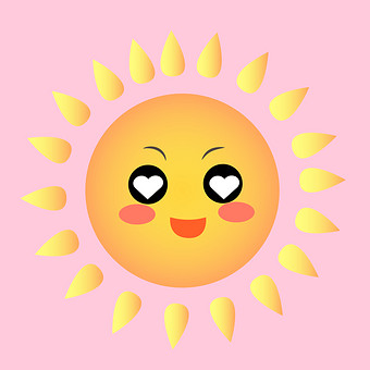 可爱卡通粉色太阳小动画gif