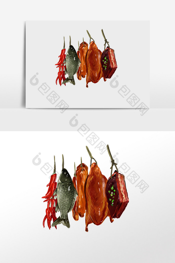新年春节鸡鸭鱼食物年货图片图片