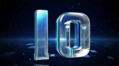 蓝色玻璃水晶质感倒计时AE模板