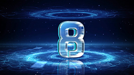 蓝色玻璃水晶质感倒计时AE模板