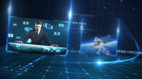 震撼大气光线科技企业图文介绍AE模板