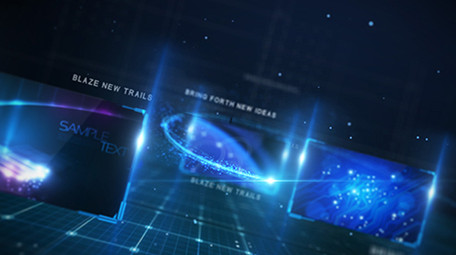 震撼大气光线科技企业图文介绍AE模板