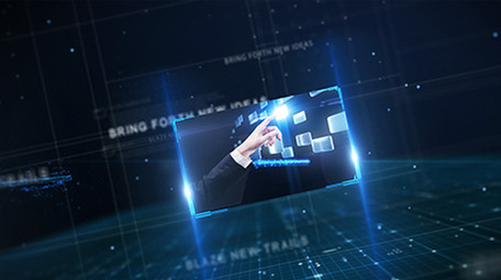 震撼大气光线科技企业图文介绍AE模板