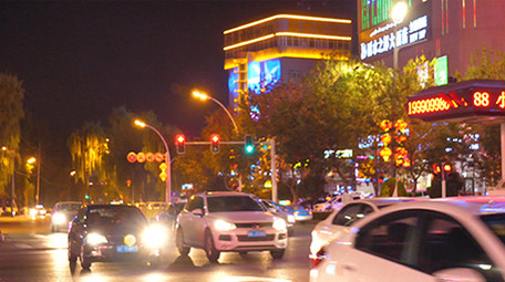 vlog城市霓虹灯车流实拍素材