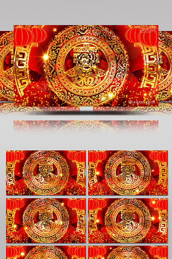春节喜庆福字灯笼新年晚会舞台背景视频素材图片