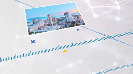 简约刻度尺科技时间轴发展历程图文展示模板