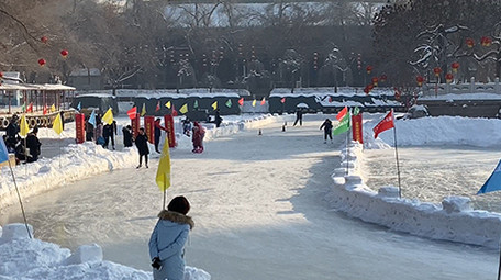 新疆人民公园滑冰运动vlog素材实拍视频