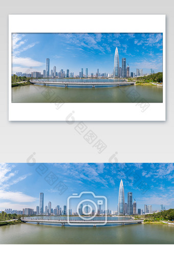 深圳后海人才公园蓝色大气城市建筑摄影图片