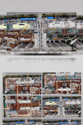 1080P垂直航拍工地现场施工图片