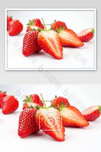 牛奶草莓新鲜健康的水果图片