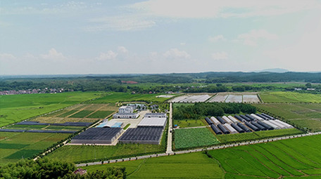 航拍高清皖南农业示范园实拍