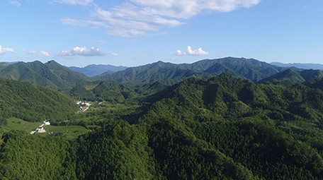 航拍高清山区森林村庄