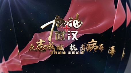 玻璃质感为武汉加油图文展示ae模板