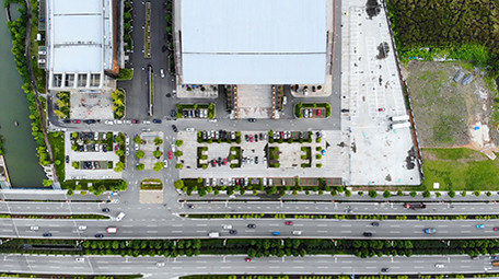 航拍浙江城市道路建筑车流人流植被景观实拍