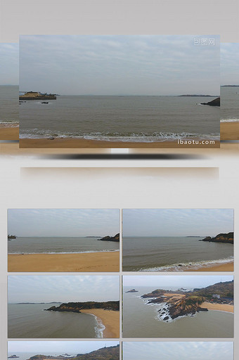 实拍连江海岸美丽的海浪沙滩视频图片