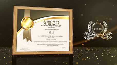 金色证书荣誉年会图片照片资质AE模板