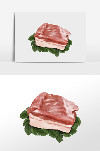 生鲜食材猪肉插画