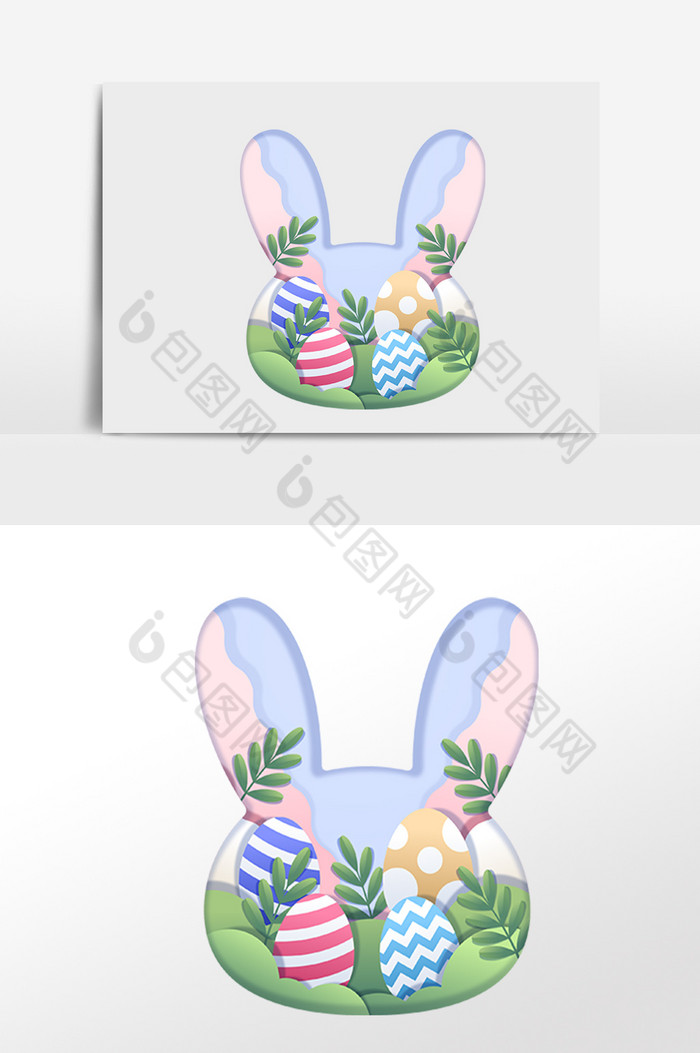 复活节七彩孵蛋兔子图片图片