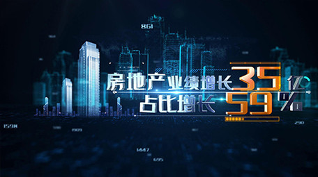 震撼三维科技城市数据AE模板