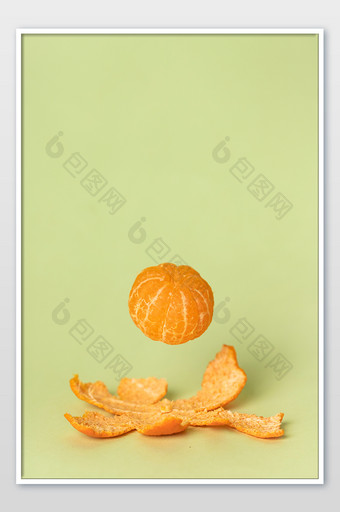 青绿色橘子漂浮图片海报图片
