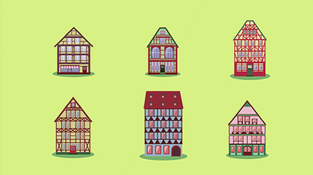 2D城市MG工厂建筑生长动画合集AE模板