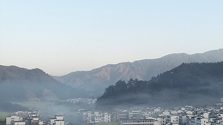 航拍4K篁岭晨曦云雾