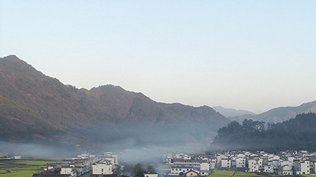 航拍4K篁岭晨曦云雾