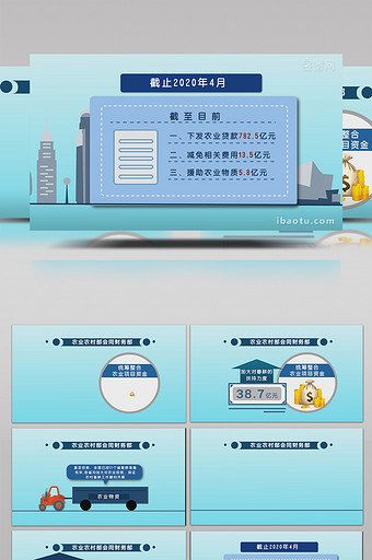 仿央视数据农业财政投入图表AE模板图片