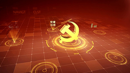 红色党政分支图组织构架体系文字AE模板