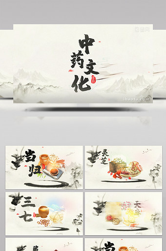 中国风水墨医药栏目包装宣传AE模板图片