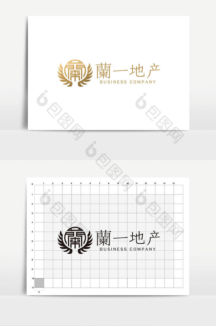 中式蘭字体地产公司logoVI模板图片图片