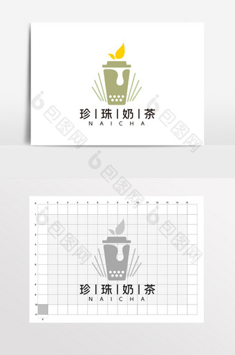 小清新奶茶店茶餐厅LOGO标志VI图片