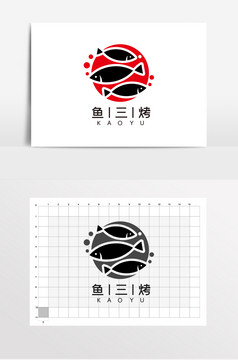 餐饮食府酒店饭馆烤鱼logo标志vi图片