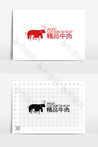 创意时尚牛肉餐饮LOGO图片