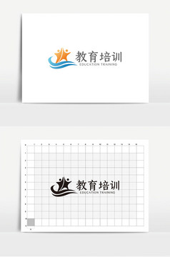 简约大气叶子教育机构logo标志vi