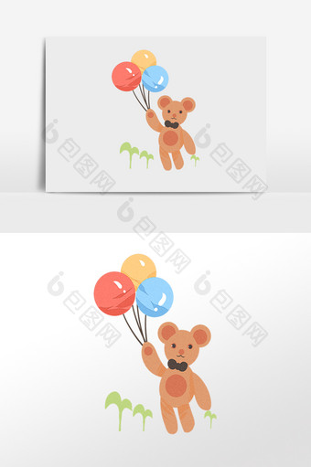 六一儿童节气球小熊图片