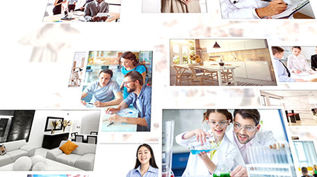 干净空间感多图文照片墙ae模板