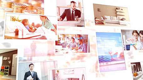 干净空间感多图文照片墙ae模板