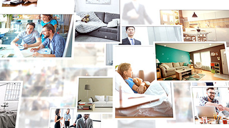 干净空间感多图文照片墙ae模板