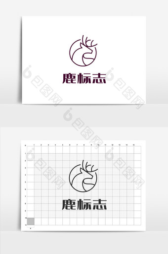 时尚简介线条鹿logo图片