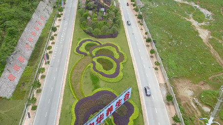 4k航拍交通运输公路隧道口车流