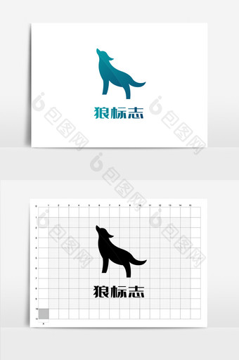 蓝色服装狼logo图片