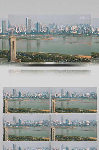 南昌市赣江对岸城市高楼延时风光图片